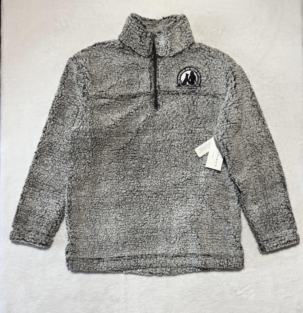 Boxercraft Sherpa Quarter Zip Pullover Mens Large Frosty Grey Fleece Dog Rescue